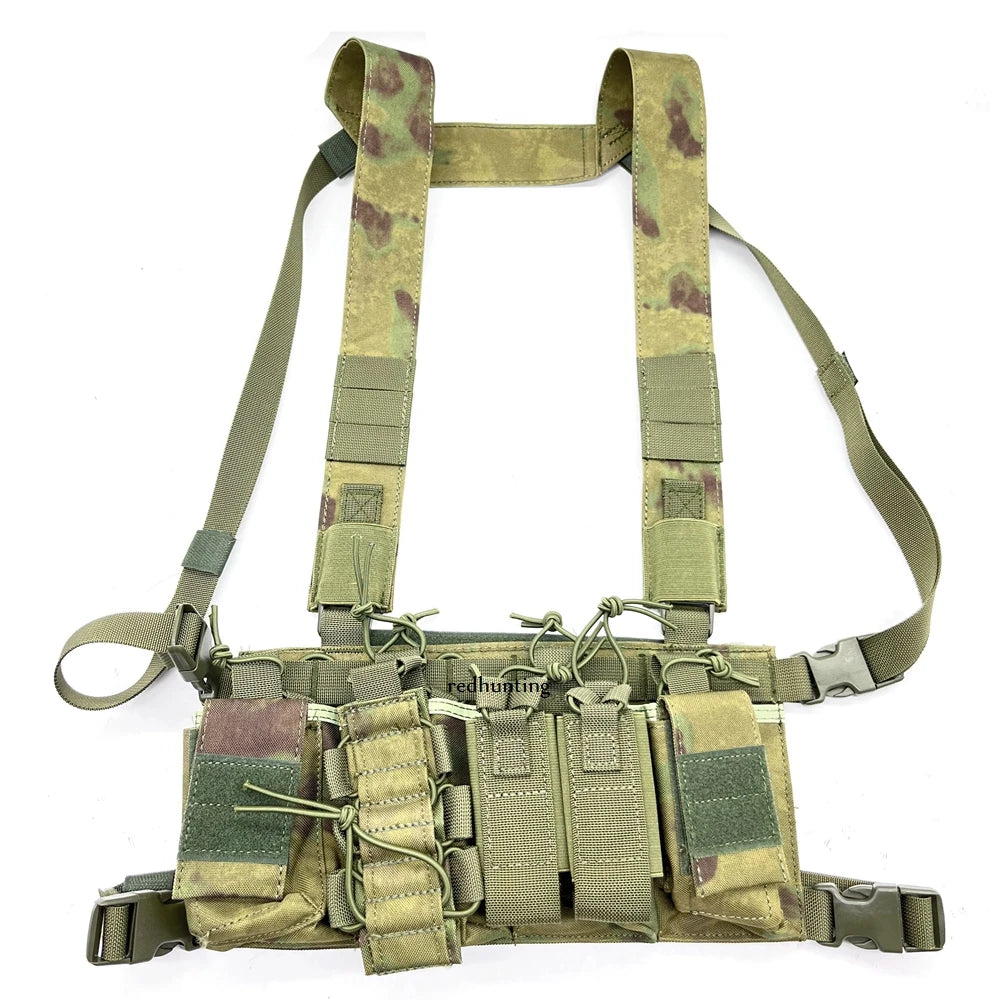 Tactical D3 Chest Rig Bag Radio Harness Front Pouch Holster Military Vest Rig Bag Adjustable Functional Two Way Radio Pouch