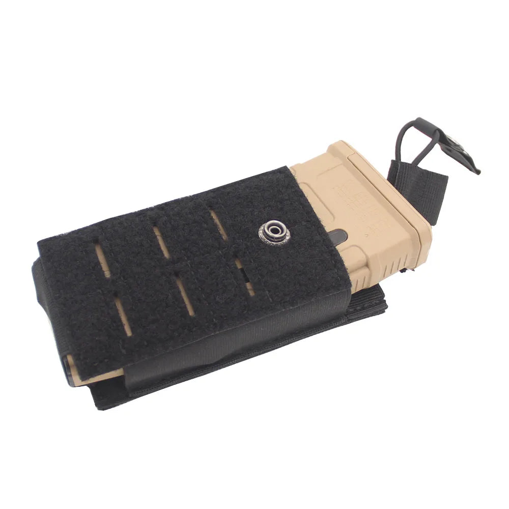 Tactical 5.56 Magazine Pouch for M4 M16 AR15 Molle Laser Cut Mag Holder Elastic Universal Walkie Talkie Pouch Radio Pack Bag