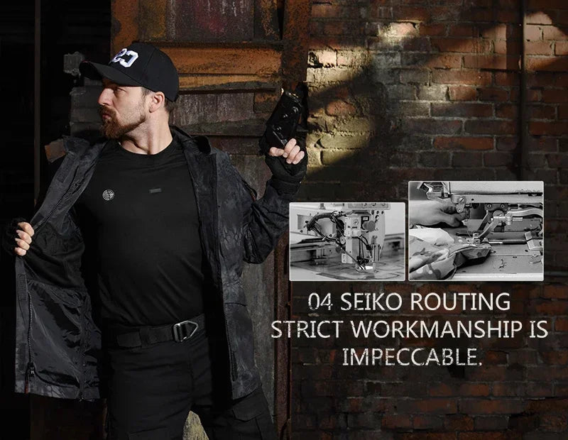 2025 Hunting Tactical Jacket Hooded Waterproof Wear-resistant Camping Jacket  Fleece Clothing Multicam Camouflage Windbreakers
