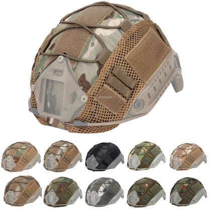 Tactical Helmet Cover 500D for Fast Helmet Multi-Camo Helmet Cover for Airsoft HelmetMilitary Paintball Hunting Shooting Gear