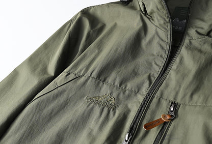Windbreaker Men Tactical Jacket Waterproof Outdoor Hooded Coat Sports Military European Size S-5XL Field Climbing Thin Outwear