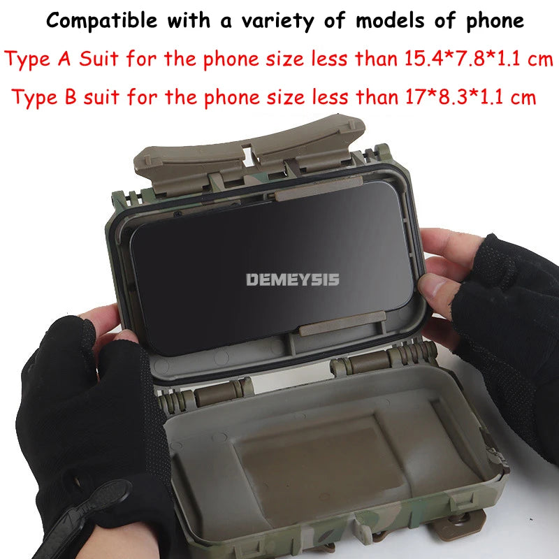 Tactical MOLLE Phone Storage Box Hunting Vests Plate Carrier Phone Holder Navigation Board Airsoft Shooting Admin Panel Board