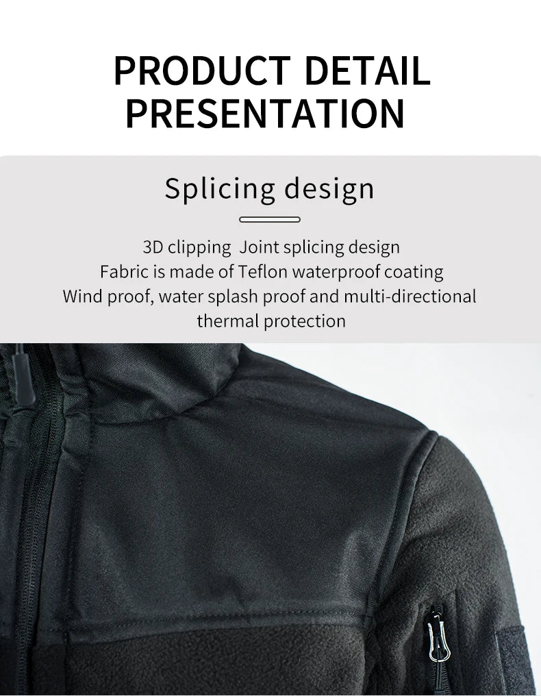Tactical Winter Jacket Military Fleece Jacket Thermal Warm Camouflage Work Coats Mens Warm Clothes Safari Jacket Outwear
