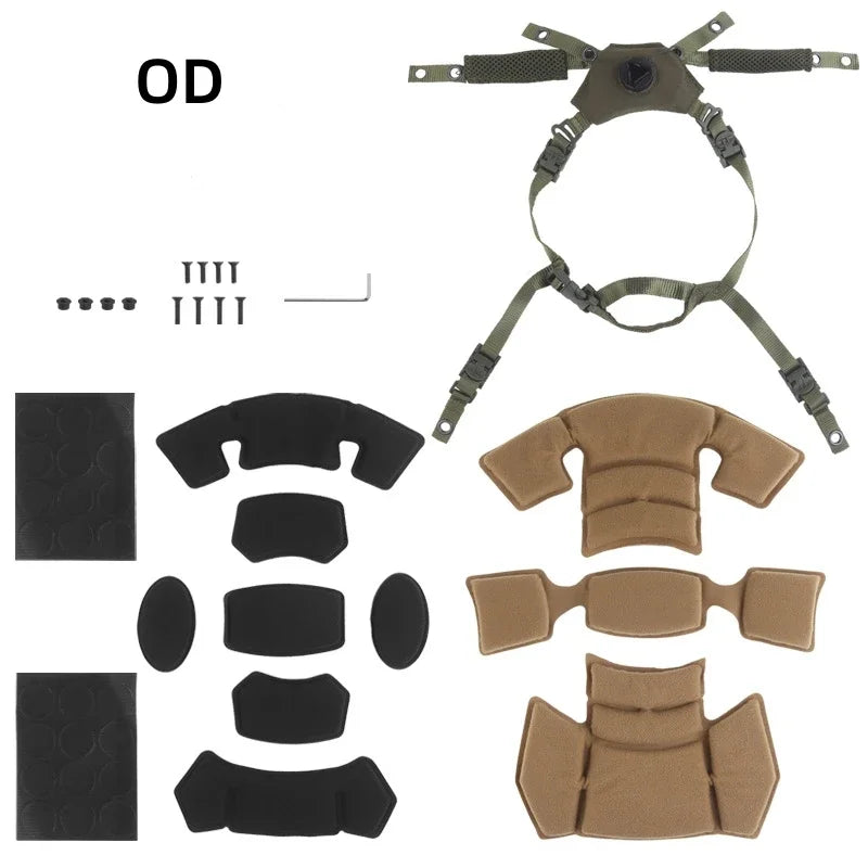 Team Wendy 3.0 Helmet Liner Pads Chin Strap Helmet Suspension Pads with Chin Strap Tactical Airsoft Helmet Accessory