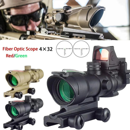 4x32 Combat Prism Scope with Fiber Optic Reticle