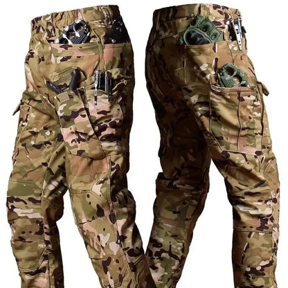 Tactical Pants Men X7 Soft Shell Fleece Windproof Waterproof Camo Combat Trousers Big Pocket Wear-resistant Trekking Cargo Pants