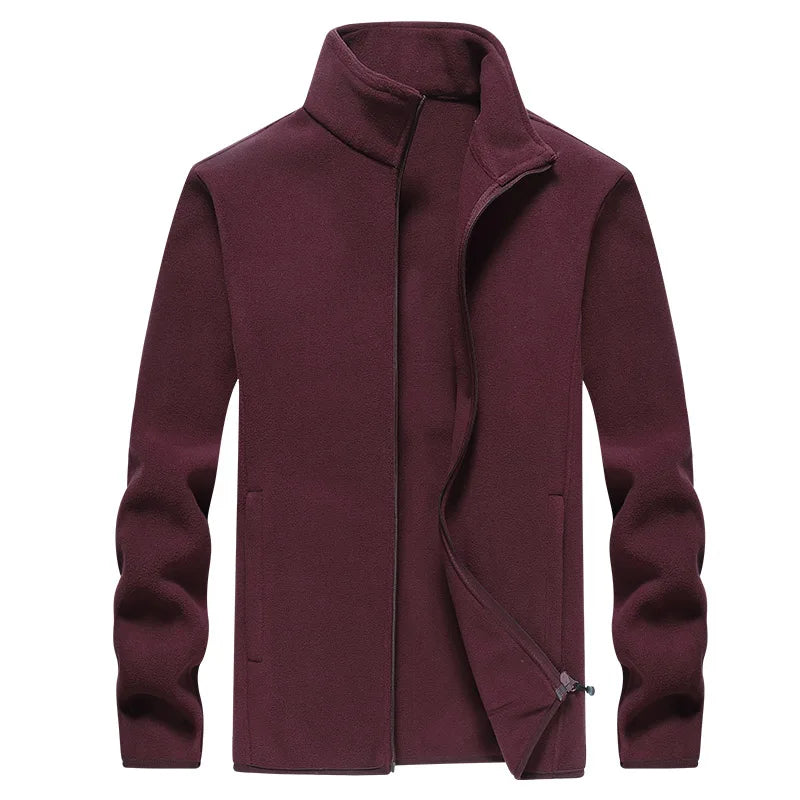 Winter fleece hiking jacket windbreaker for men Sportswear Wool lining thickened warm men's coat plus size overcoat