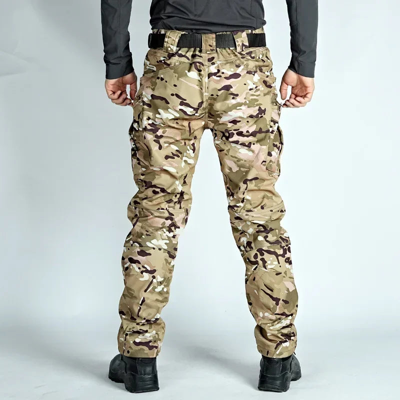 Tactical Pants Men X7 Soft Shell Fleece Windproof Waterproof Camo Combat Trousers Big Pocket Wear-resistant Trekking Cargo Pants