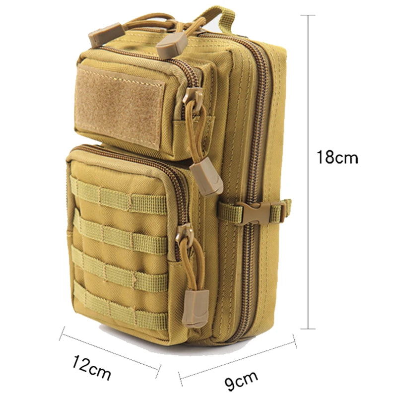 Outdoor Tactical Molle Pouch Holster Men Military Waist EDC Bag Wallet Phone Case Medical Bag Multifunction Camping Hunting Pack