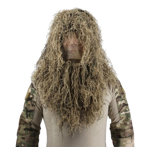 Woodland/ Desert Ghillie Suit Hood – Tactical Camouflage Concealment
