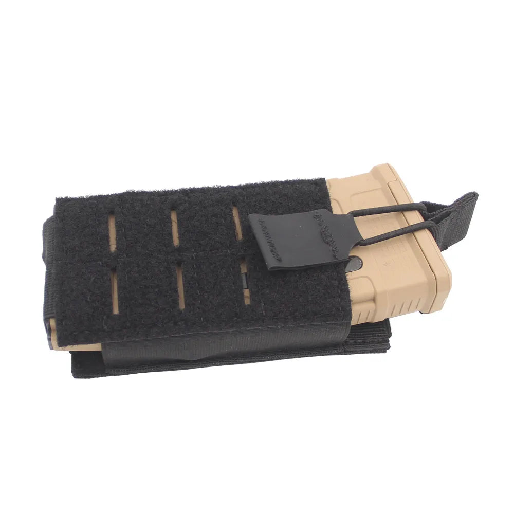 Tactical 5.56 Magazine Pouch for M4 M16 AR15 Molle Laser Cut Mag Holder Elastic Universal Walkie Talkie Pouch Radio Pack Bag