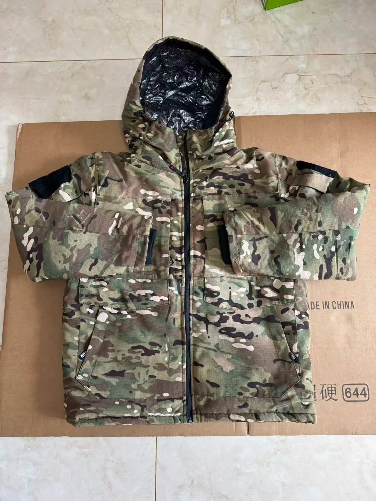 Winter Men's Tactical Camouflage Cotton-Padded Jacket Warm Windproof Military Parka Rip-Resistant Outdoor Combat Coat Hunting