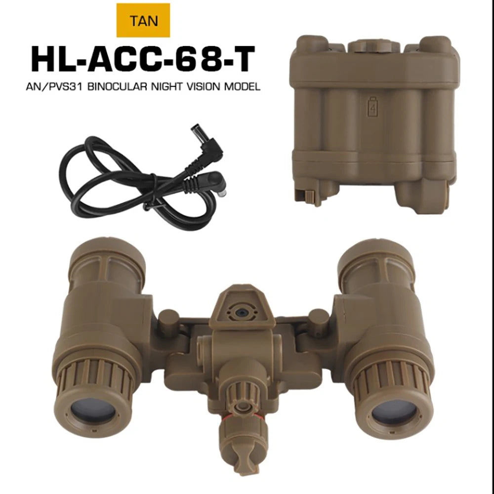 model Tactical Helmet AN/PVS 31 Binocular Night Vision Goggle NVG Dummy Model No Function With Green Light