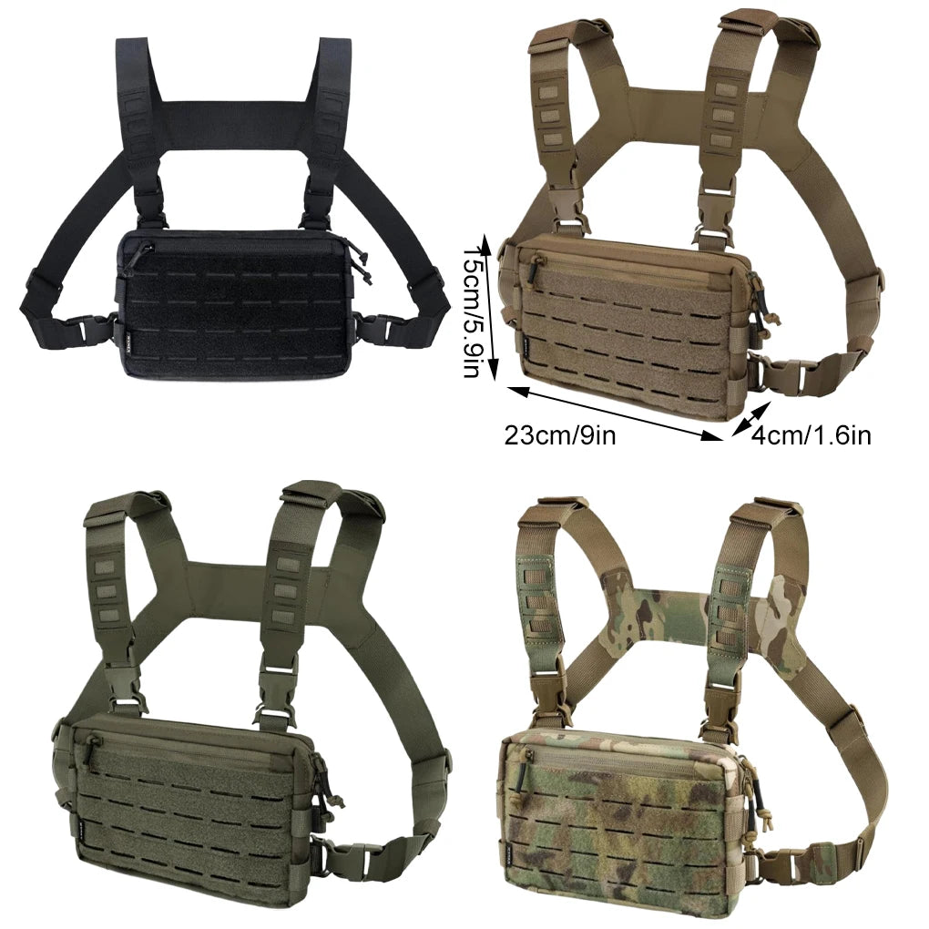 Tactical Chest Rig Pack for Men, Running Chest Bag with Front Loop Recon Chest Rigs for Hunting Outdoor EDC Camping Recon Kit