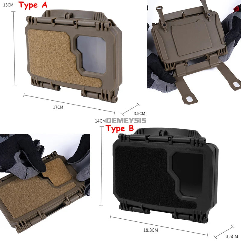 Tactical MOLLE Phone Storage Box Hunting Vests Plate Carrier Phone Holder Navigation Board Airsoft Shooting Admin Panel Board