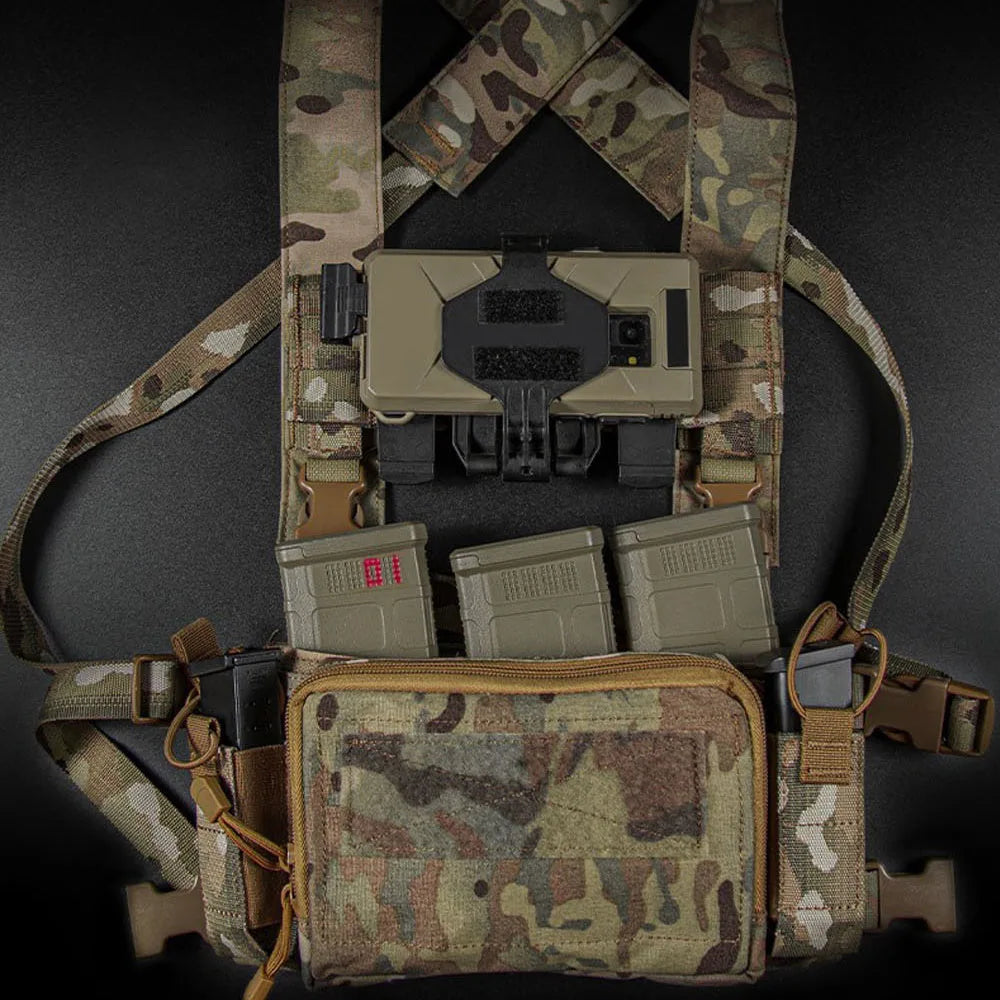 Tactical Chest Rig Harnesses MOLLE Expansion Plate Navigation Pouch Phone Case Mount D3CRM Chest Rig Hunting Vest Accessories