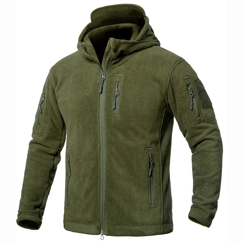 Men's Winter Tactical Fleece Jacket  Warm Full Zip Military Hoodies Multi-Pockets Hiking Hunting Outdoor Coats