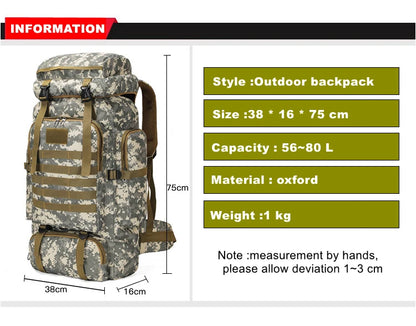 80L Tactical Expedition Backpack