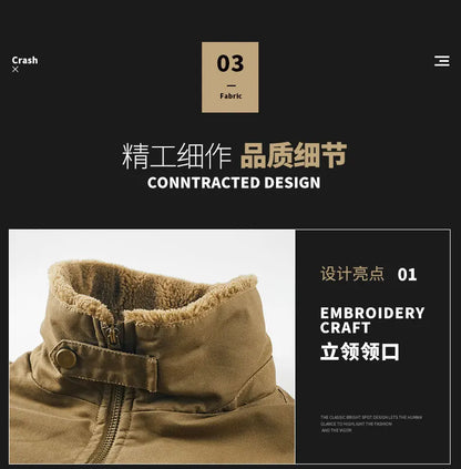 Autumn and Winter Moto Riding Jacket  Velvet Cotton Coat Thickened and Warm Loose Lapel Pure Cotton Work Jacket Casual Sherpa