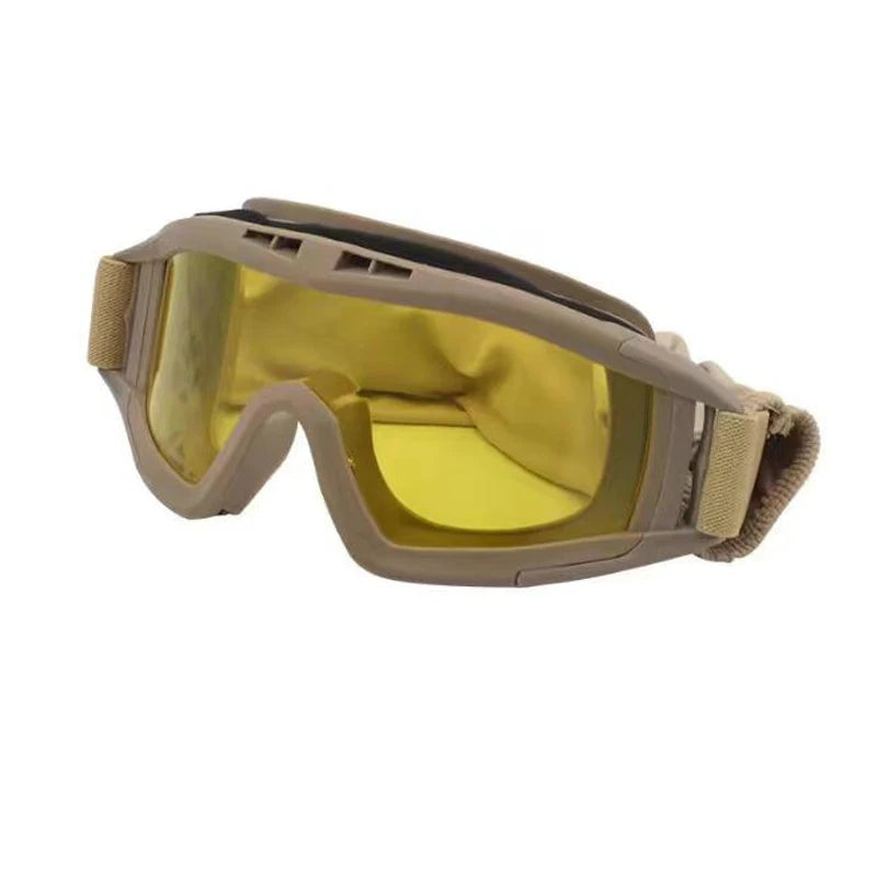 Outdoor motorcycle mountaineering sports glasses CS goggles tactical goggles 3 lens windproof and dustproof shooting off-road