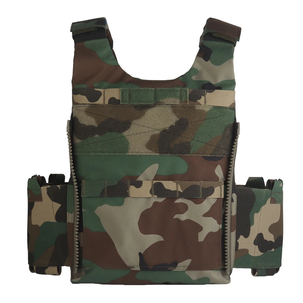 SS Style LV119 Plate Carrier Set 2in1 Fast Switchable Chest Rig for Airsoft Hunting Vest Lightweight Carry Tiger Stripe Camo Mag