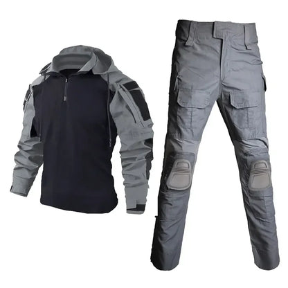 Tactical Suits Combat Shirt Hoody Pants Climbing Uniform Men Clothing Hunting Cothes US Camouflage Paintball Sport T Shirts