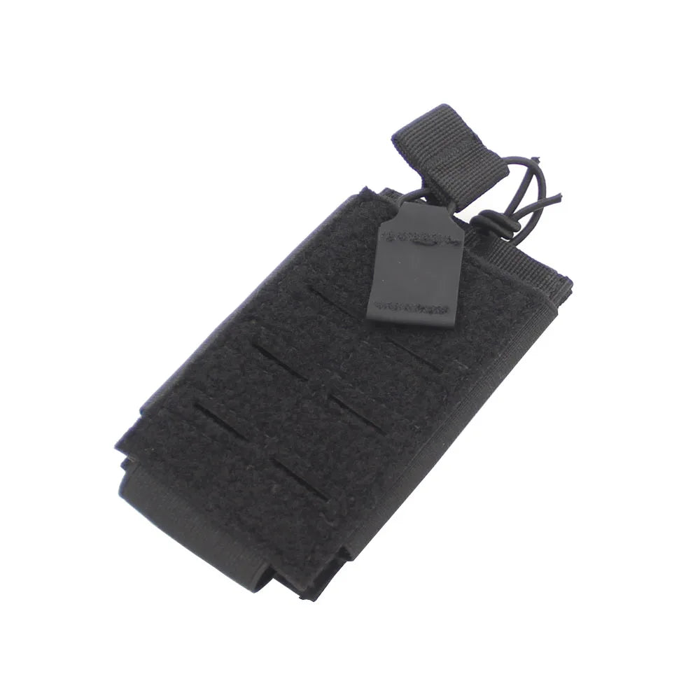 Tactical 5.56 Magazine Pouch for M4 M16 AR15 Molle Laser Cut Mag Holder Elastic Universal Walkie Talkie Pouch Radio Pack Bag