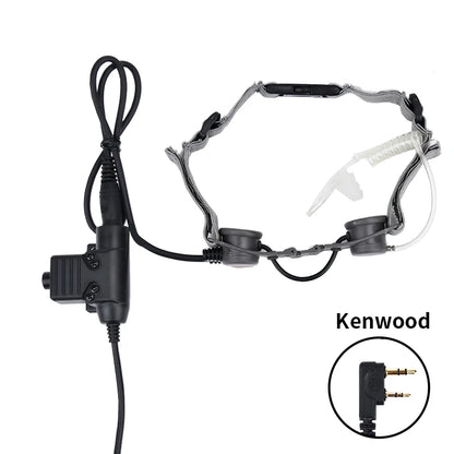 WADSN Airsoft Tactical Throat Microphone hunting Earphone Suitable for Kenwood U94 With PTT Portable Neckband THROAT MICHeadset