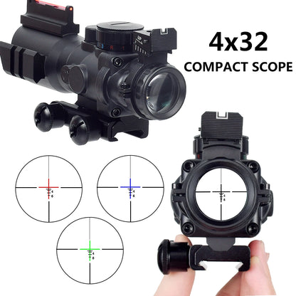 4x32 Combat Prism Scope with Fiber Optic Reticle