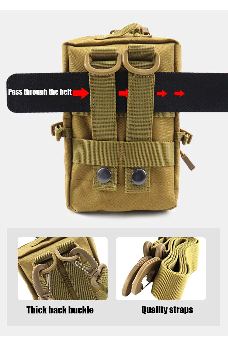 Outdoor Tactical Molle Pouch Holster Men Military Waist EDC Bag Wallet Phone Case Medical Bag Multifunction Camping Hunting Pack