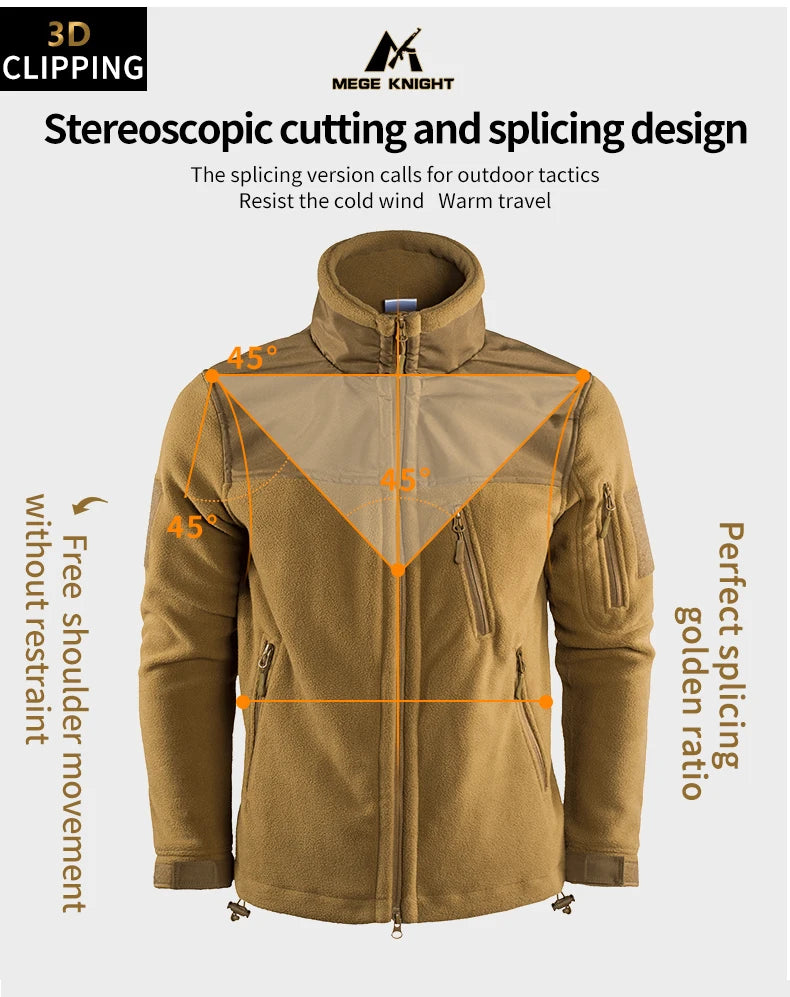 Tactical Winter Jacket Military Fleece Jacket Thermal Warm Camouflage Work Coats Mens Warm Clothes Safari Jacket Outwear