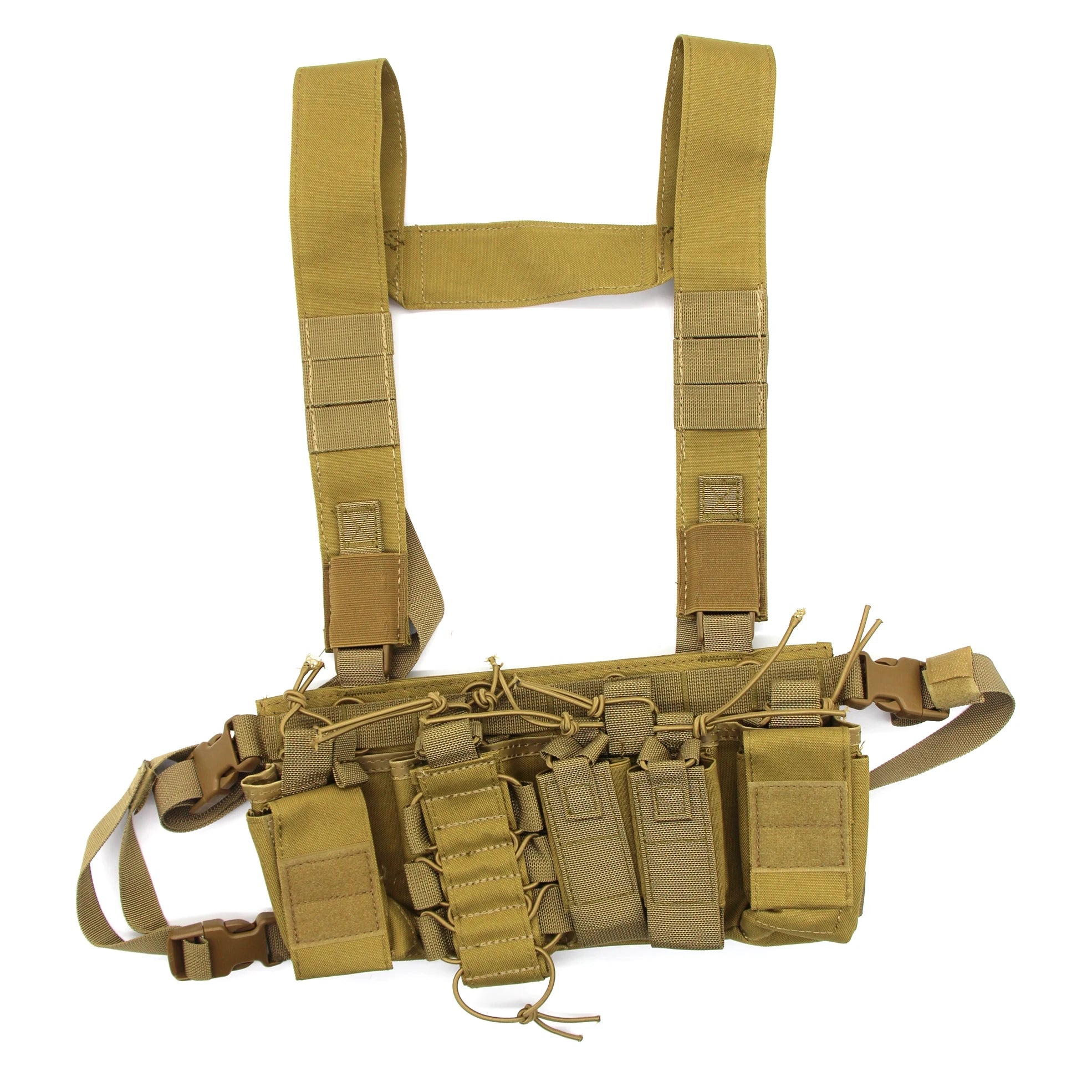 Tactical D3 Chest Rig Bag Radio Harness Front Pouch Holster Military Vest Rig Bag Adjustable Functional Two Way Radio Pouch