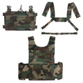SS Style LV119 Plate Carrier Set 2in1 Fast Switchable Chest Rig for Airsoft Hunting Vest Lightweight Carry Tiger Stripe Camo Mag