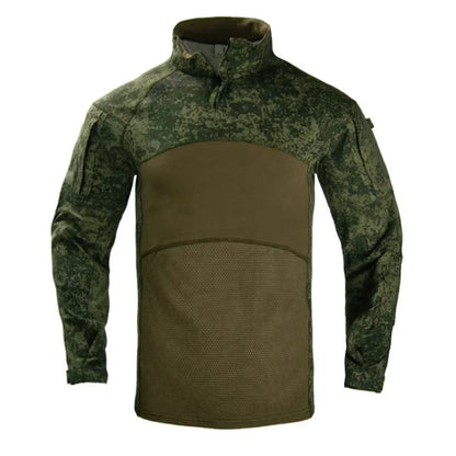 Camo Hunting Shirt Tactical BDU Uniform T Shirt Men Multicam Outdoor Sports Airsoft Combat Work Climbing Hiking Training Shirts