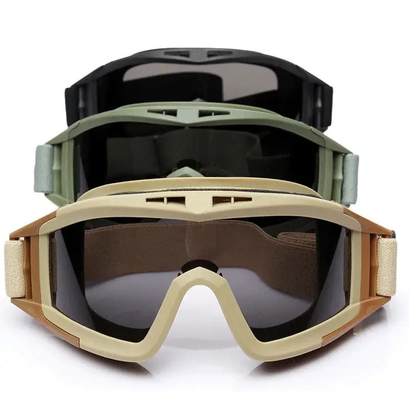 Tactical Goggles 3 Lens Windproof Military Shooting Hunting Glasses Eyewear Outdoor CS War Game Airsoft Paintball Glasses