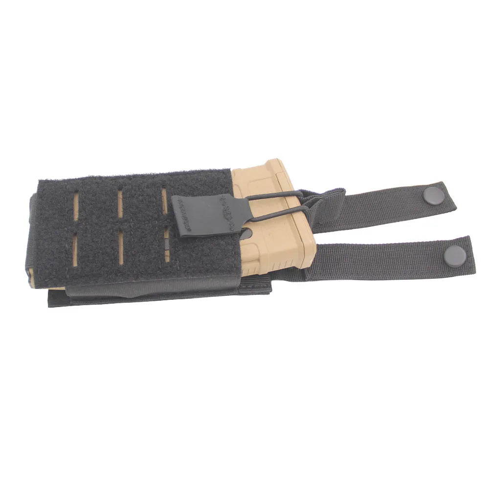 Tactical 5.56 Magazine Pouch for M4 M16 AR15 Molle Laser Cut Mag Holder Elastic Universal Walkie Talkie Pouch Radio Pack Bag