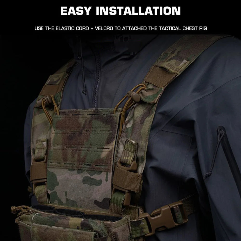 Tactical Chest Rig MOLLE Expansion Plate Harnesses Navigation Pouch Phone Carrier Mount D3CRM Chest Rig Hunting Vest Accessories