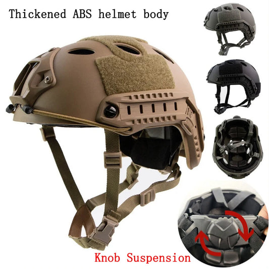 Airsoft Tactical Helmet Adjustable Knob Thicken ABS Outdoor Fast Helmet Riding Shooting CS Protective Fast Helmets Military Gear