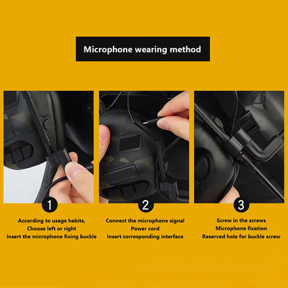 Tactical Headset Non-picking Noise-Cancelling Headset For Helmet Headset Baofeng Radio PTT Adapter Mobile Earphone