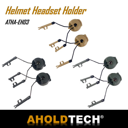 AHOLDTECH Tactical Fast MICH Helmet ARC Rail holder 360-degree rotation adjustment headphone bracket For COMTAC I II Headset