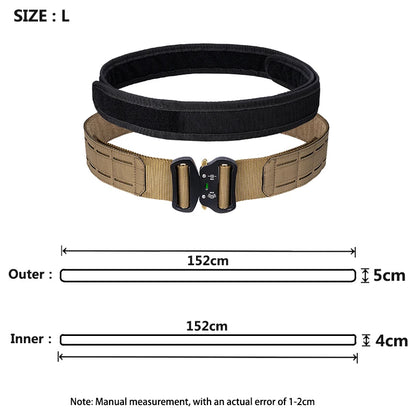 2 Inch Tactical Belt Molle Combat Battle Belt Double Layer Metal Buckle Fighter Belts combat belt quick molle battle belt