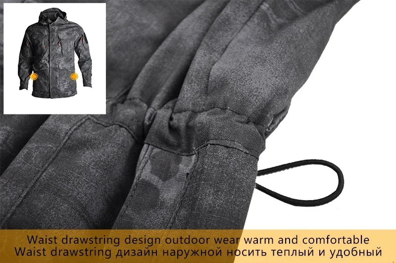 2025 Hunting Tactical Jacket Hooded Waterproof Wear-resistant Camping Jacket  Fleece Clothing Multicam Camouflage Windbreakers