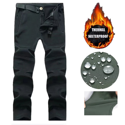 Men's Winter Military Cargo SharkSkin Fleece Jackets Tactical Pants Coat Hood Camping Fishing Trekking Hiking Hunting Trousers