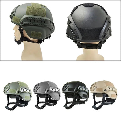 Tactical ABS CS Field Helmet, 2000 Style Tactical Helmet with NVG Mount and Side Rail for Cycling Hunting Outdoor Sports