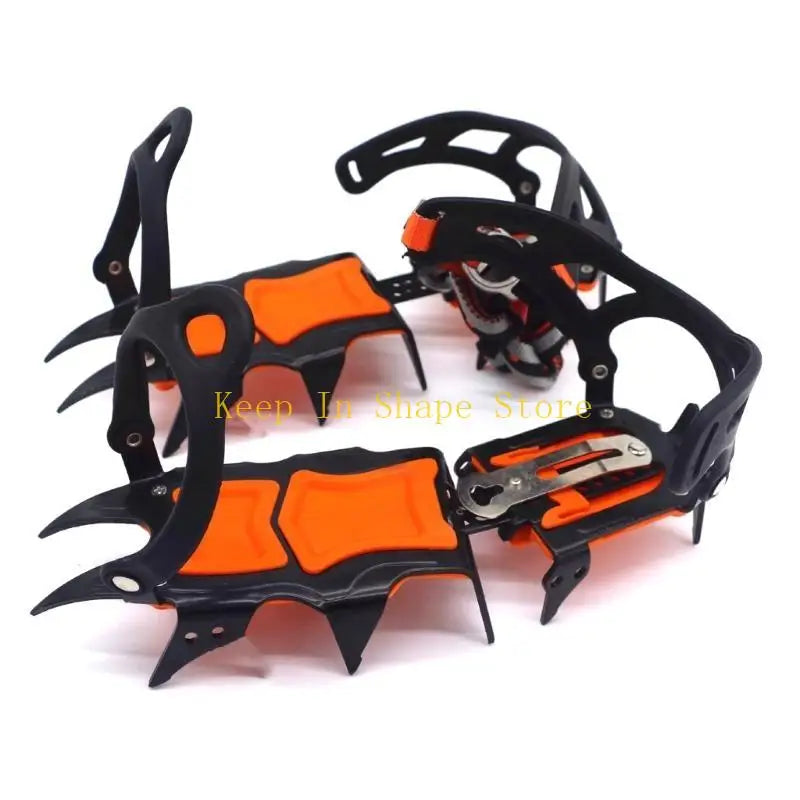 U1JC 12 Teeth Crampons Ice Cleats Antislip Snow Ice Grip Footwear Traction