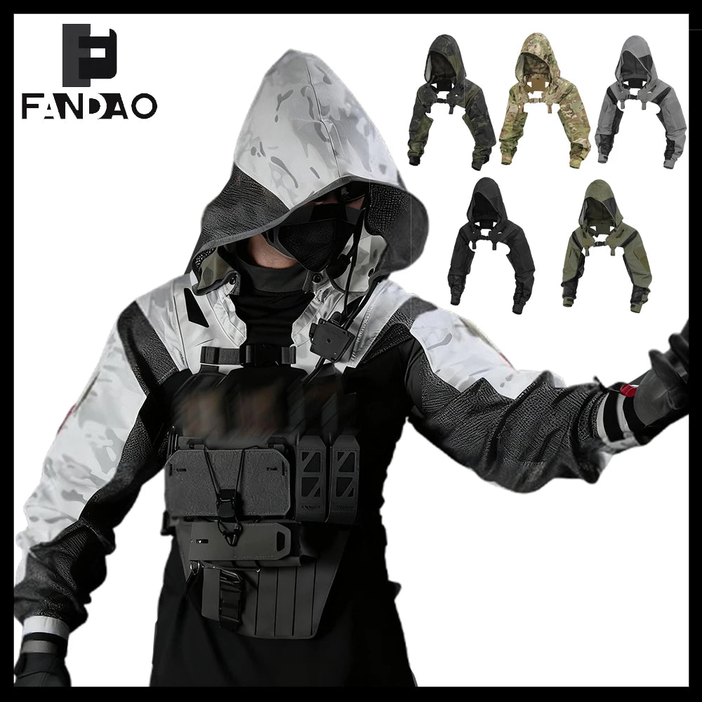 Tactical Combat Uniform Long Sleeve Breathable Camo Clothing with hat With Multiple Vests Chest Rig Outdoors Hunting Accessories