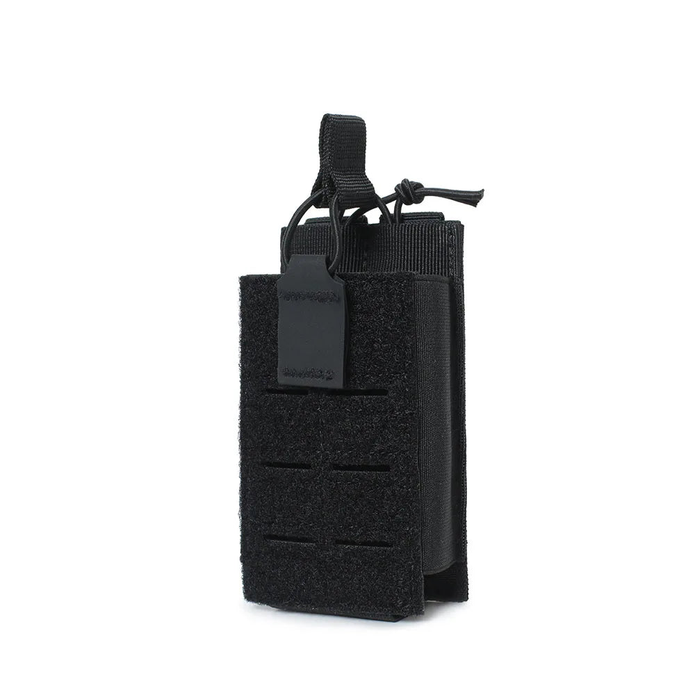 Tactical 5.56 Magazine Pouch for M4 M16 AR15 Molle Laser Cut Mag Holder Elastic Universal Walkie Talkie Pouch Radio Pack Bag