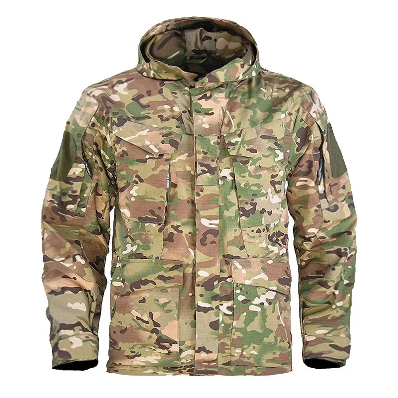 2025 Hunting Tactical Jacket Hooded Waterproof Wear-resistant Camping Jacket  Fleece Clothing Multicam Camouflage Windbreakers