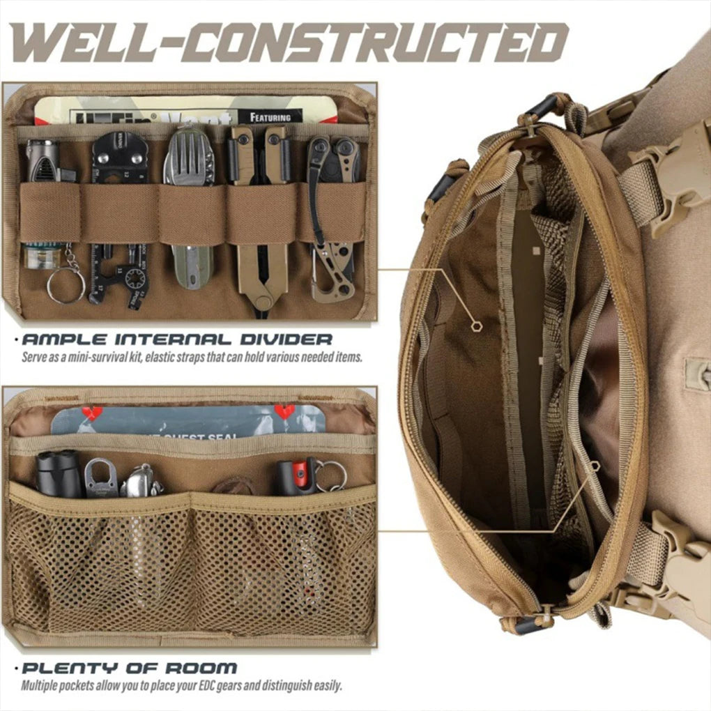 Tactical Chest Rig Pack for Men, Running Chest Bag with Front Loop Recon Chest Rigs for Hunting Outdoor EDC Camping Recon Kit
