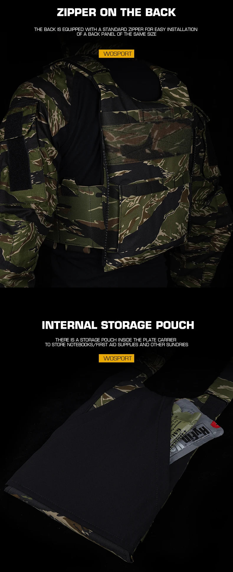 SS Style LV119 Plate Carrier Set 2in1 Fast Switchable Chest Rig for Airsoft Hunting Vest Lightweight Carry Tiger Stripe Camo Mag